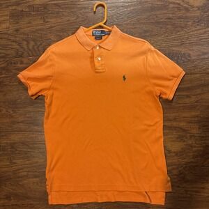 Polo Ralph Lauren Shirt Custom Fit Orange Short Sleeve Men's Size M